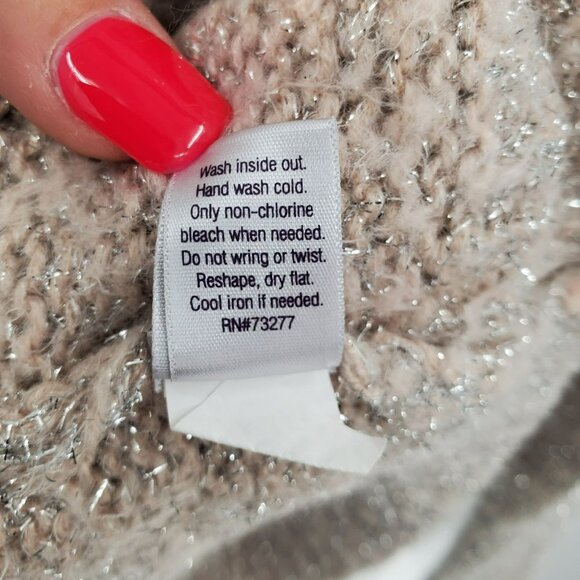 Jennifer Lopez Womens Pink Sparkle Sweater Size XS Long Sleeve Crew Neck - Picture 7 of 10